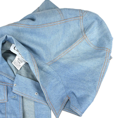 Christian Dior 2002 Embroidery Denim Jacket Light Blue #38