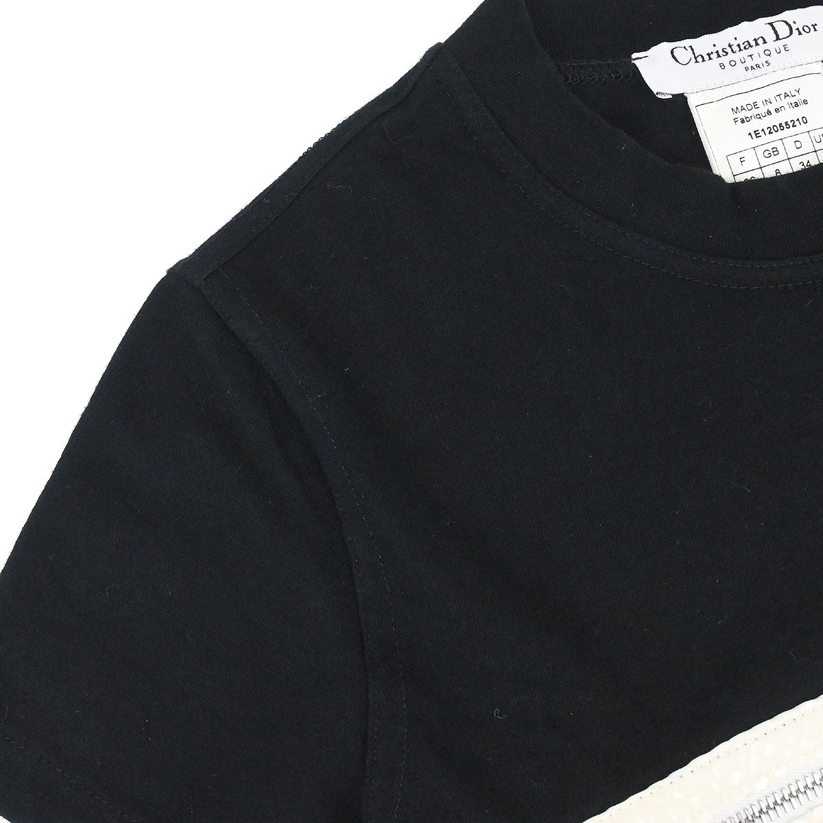 Christian Dior 2001 Zipper T-shirt Black #36