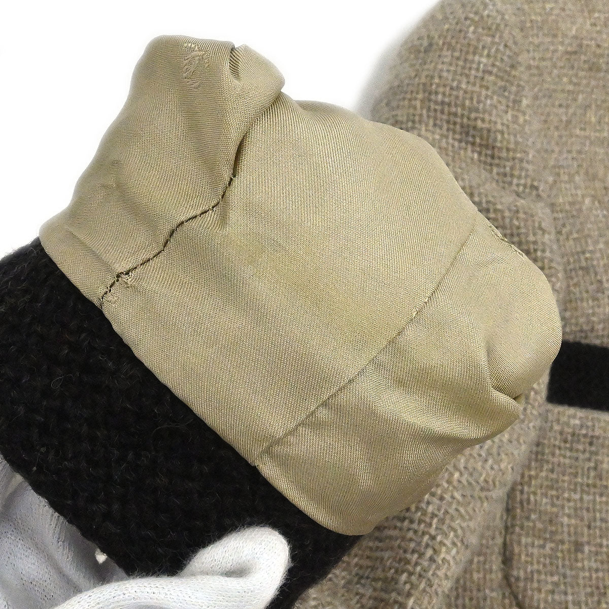Chanel 1996 Setup Suit Jacket Skirt Tweed Beige Brown #38