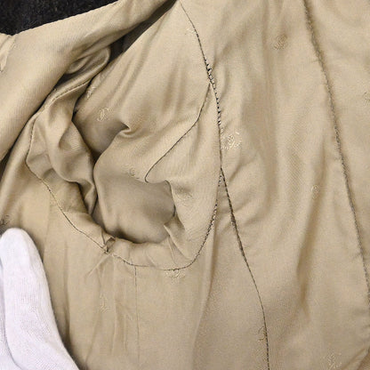 Chanel 1996 Setup Suit Jacket Skirt Tweed Beige Brown #38