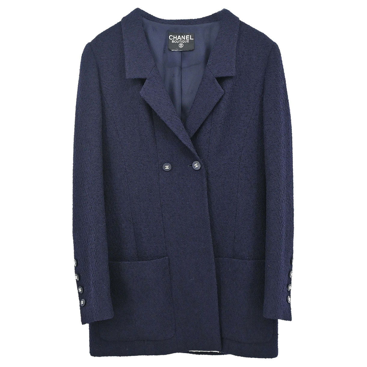 Chanel Double Breasted Jacket Navy