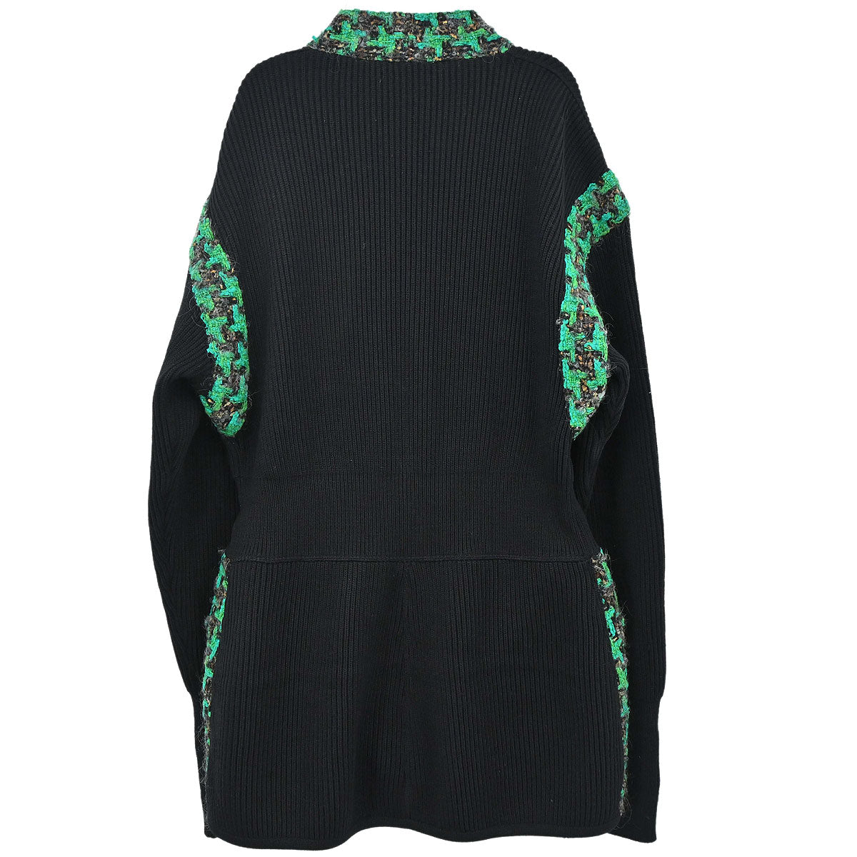 Chanel Houndstooth Cardigan Black