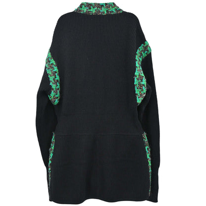 Chanel Houndstooth Cardigan Black