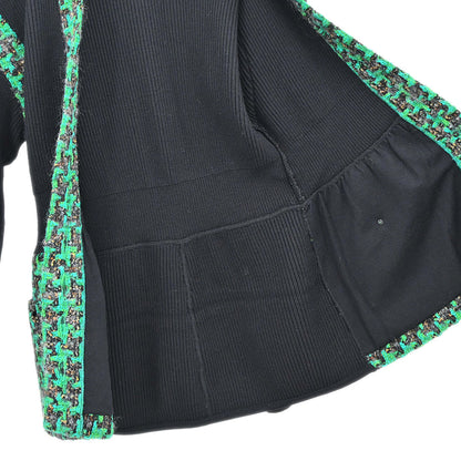 Chanel Houndstooth Cardigan Black