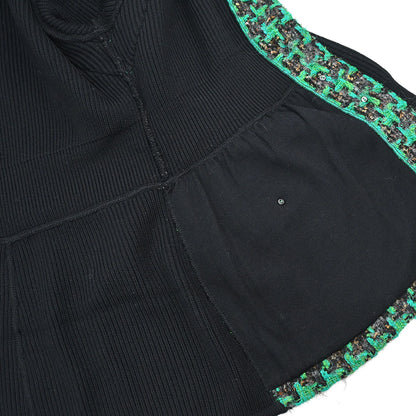 Chanel Houndstooth Cardigan Black