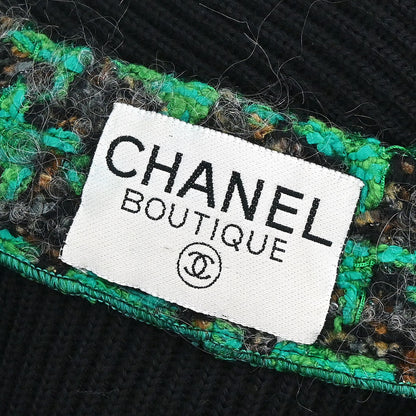 Chanel Houndstooth Cardigan Black