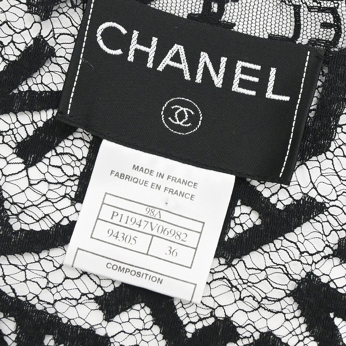 Chanel 1998 Lace Cardigan Black #36