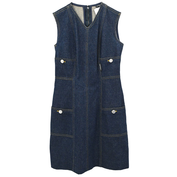 Chanel Denim Sleeveless Dress Navy #36 – AMORE Vintage Tokyo