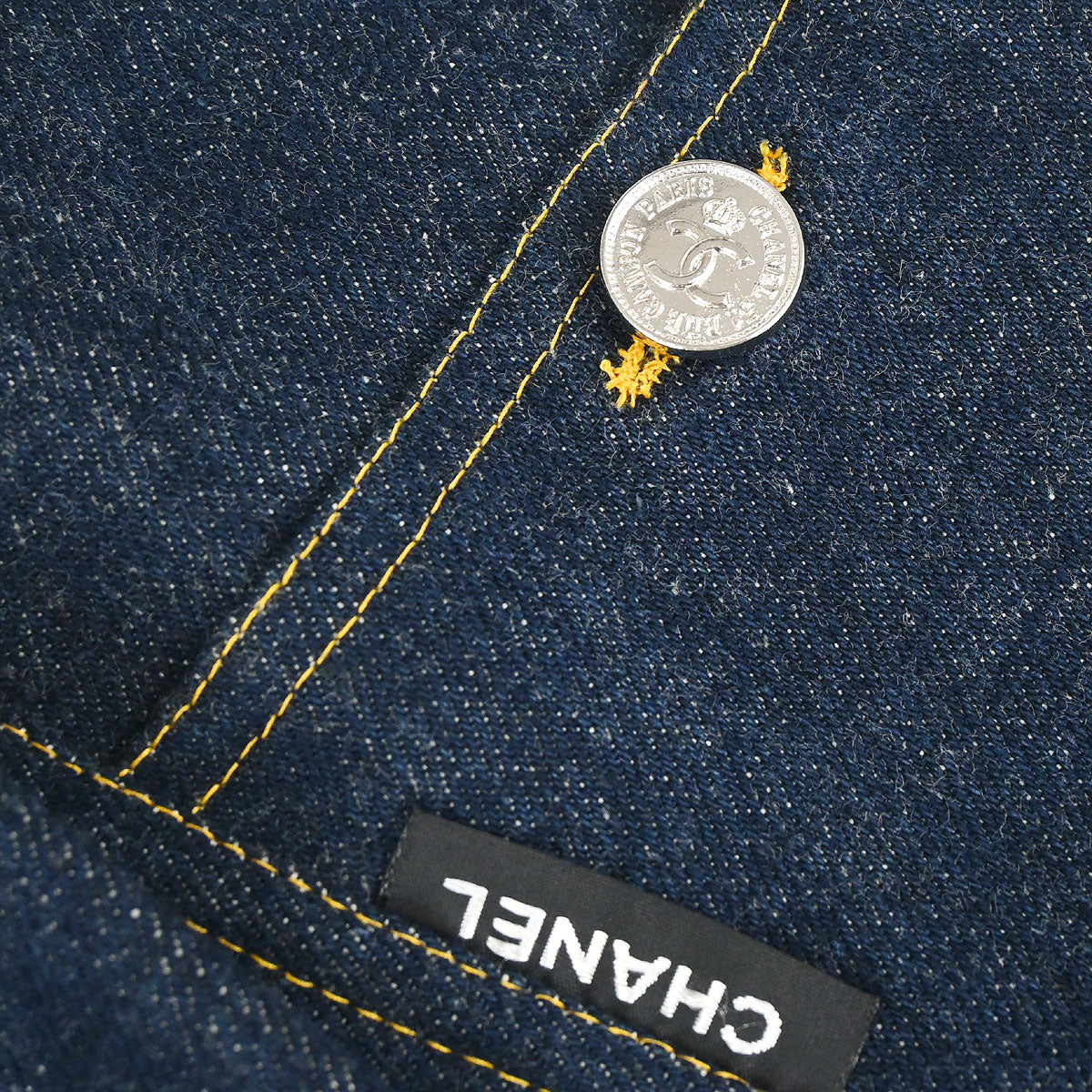 Chanel Denim Sleeveless Dress Navy #36