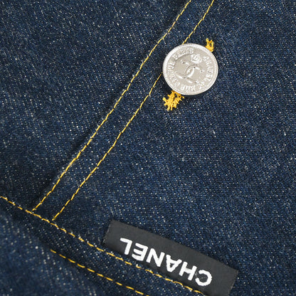 Chanel Denim Sleeveless Dress Navy #36