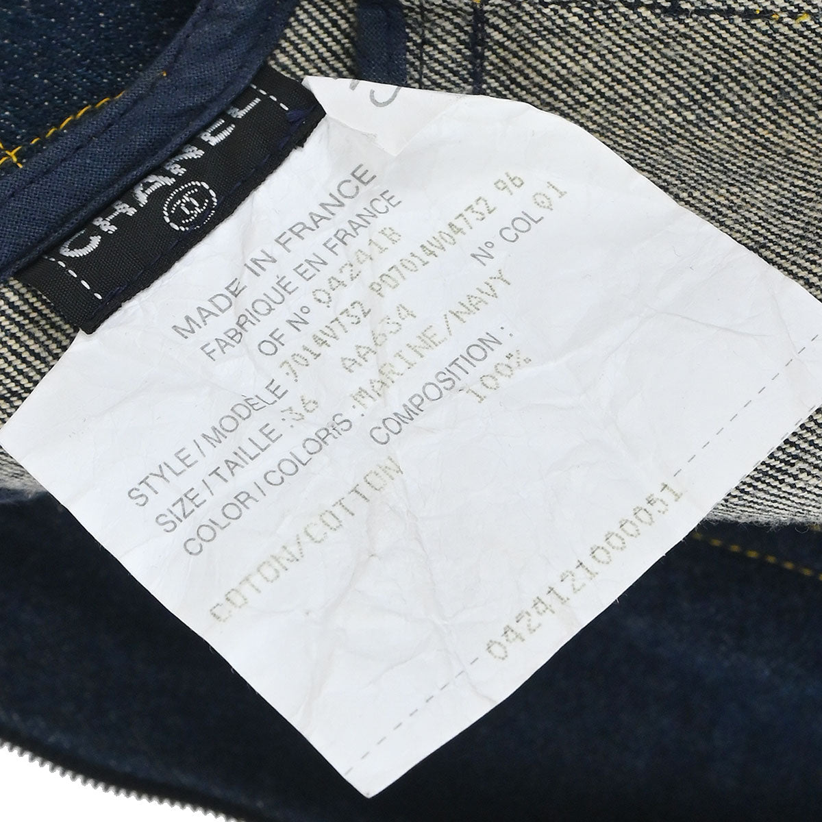 Chanel Denim Sleeveless Dress Navy #36