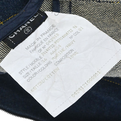 Chanel Denim Sleeveless Dress Navy #36