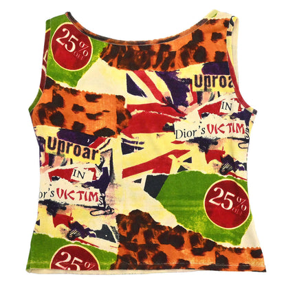 Christian Dior 2003 Victim Graphic Print Tank Top Beige #38