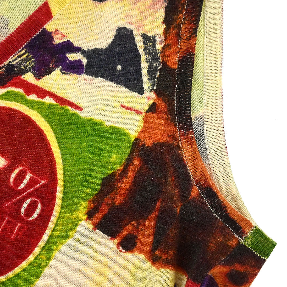 Christian Dior 2003 Victim Graphic Print Tank Top Beige #38
