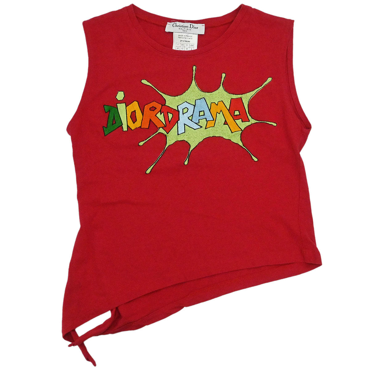 Christian Dior 2002 Dior Drama Sleeveless Tank Top Red #40