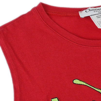 Christian Dior 2002 Dior Drama Sleeveless Tank Top Red #40