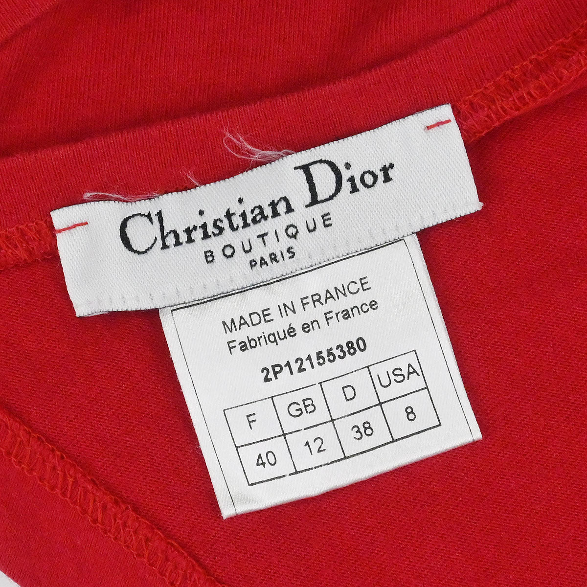 Christian Dior 2002 Dior Drama Sleeveless Tank Top Red #40