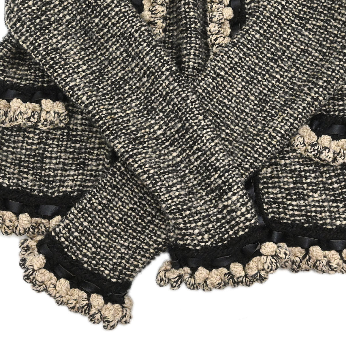 Chanel 2004 Setup Suit Cardigan Skirt Tweed Beige #38