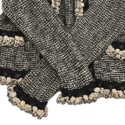 Chanel 2004 Setup Suit Cardigan Skirt Tweed Beige #38