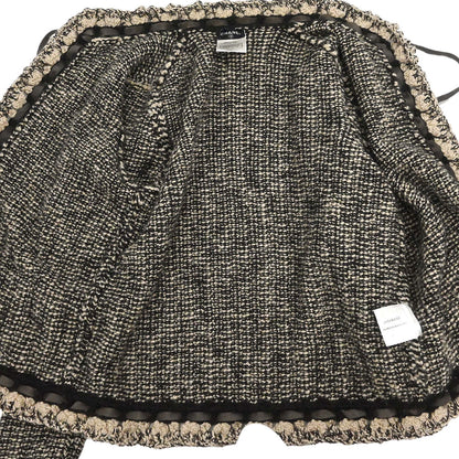 Chanel 2004 Setup Suit Cardigan Skirt Tweed Beige #38
