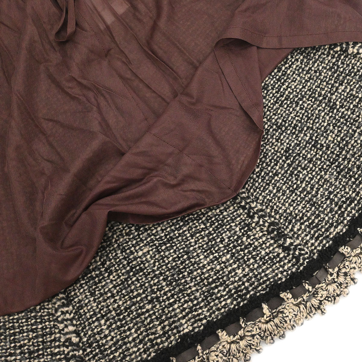 Chanel 2004 Setup Suit Cardigan Skirt Tweed Beige #38