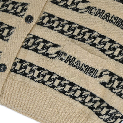 Chanel 2001 Fall Chain Cardigan Beige #40