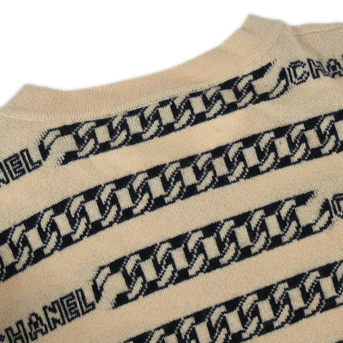 Chanel 2001 Fall Chain Cardigan Beige #40