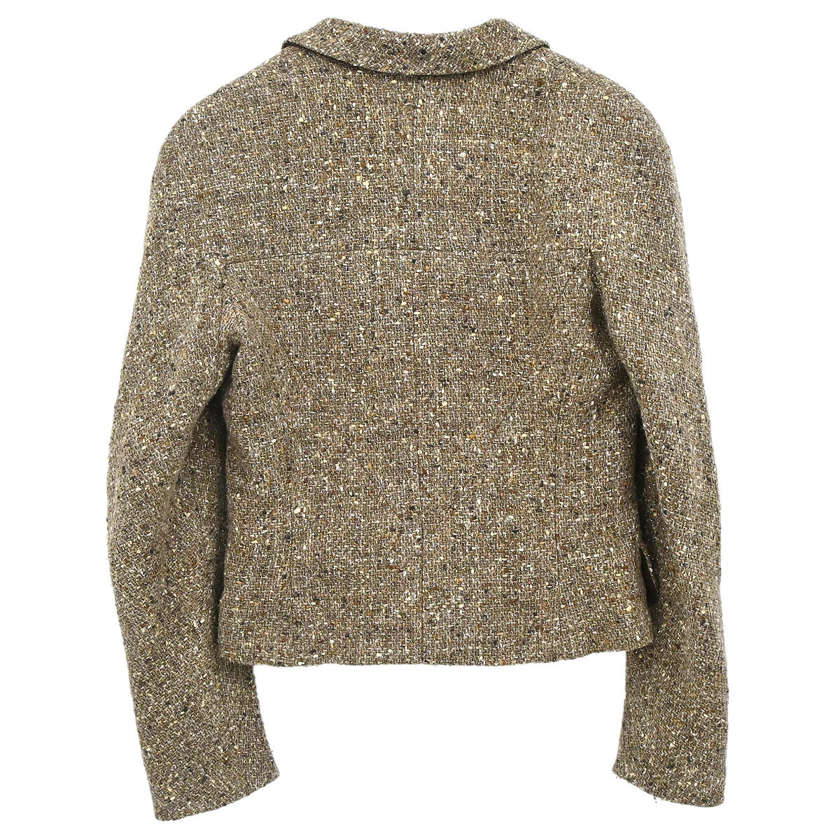 Chanel 1999 Single Breasted Tweed Jacket Brown #38