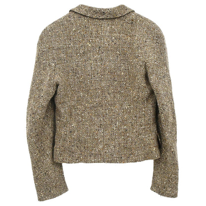 Chanel 1999 Single Breasted Tweed Jacket Brown #38