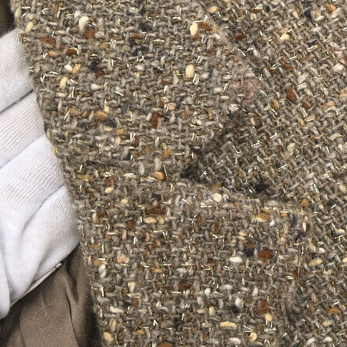 Chanel 1999 Single Breasted Tweed Jacket Brown #38