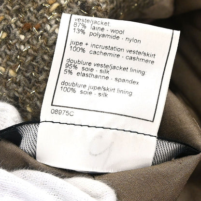Chanel 1999 Single Breasted Tweed Jacket Brown #38