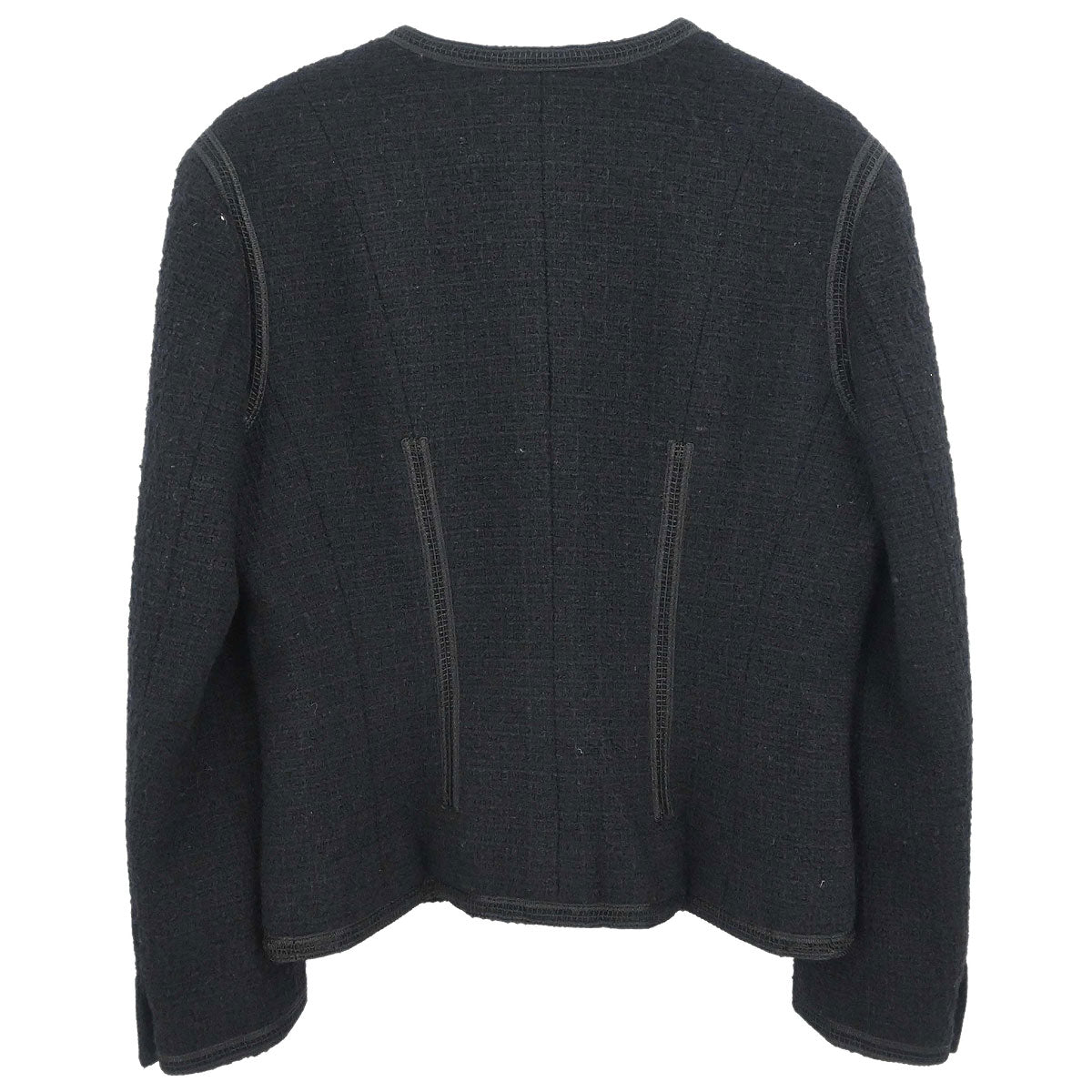Chanel 2002 Cruise Asymmetric Neckline Tweed Jacket #40