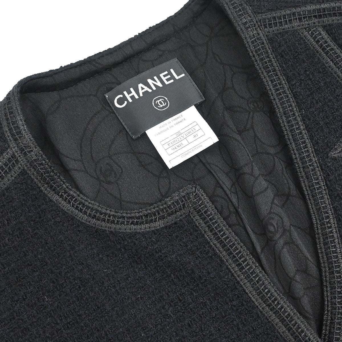 Chanel 2002 Cruise Asymmetric Neckline Tweed Jacket #40