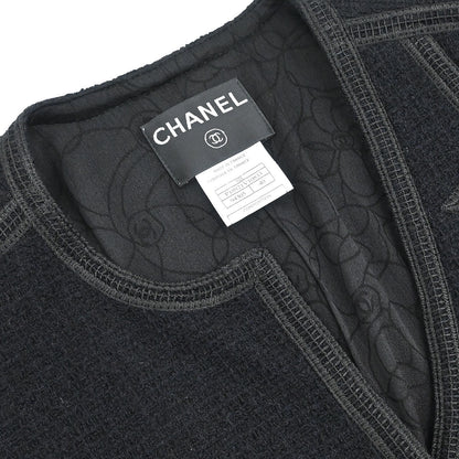 Chanel 2002 Cruise Asymmetric Neckline Tweed Jacket #40