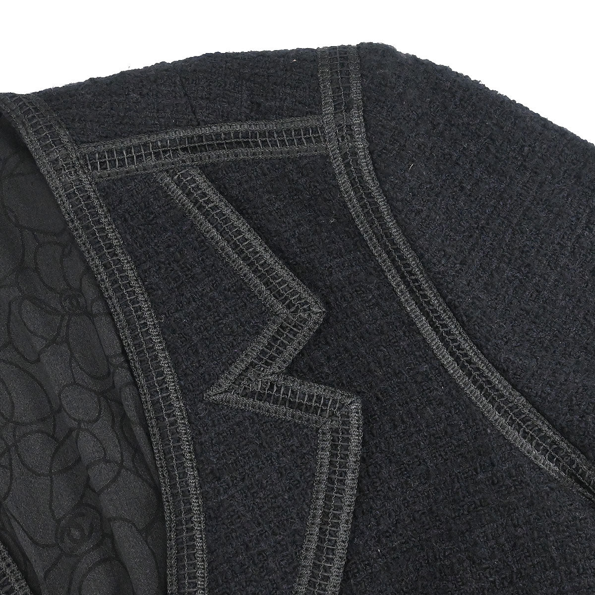 Chanel 2002 Cruise Asymmetric Neckline Tweed Jacket #40