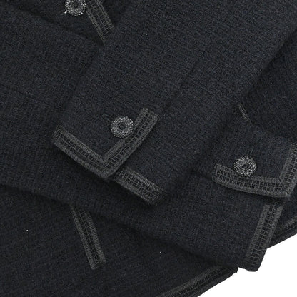 Chanel 2002 Cruise Asymmetric Neckline Tweed Jacket #40