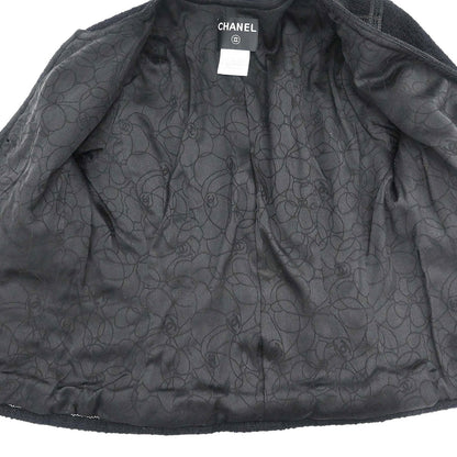Chanel 2002 Cruise Asymmetric Neckline Tweed Jacket #40