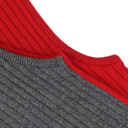 Christian Dior Sleeveless Knit Vest Top Red Gray #M