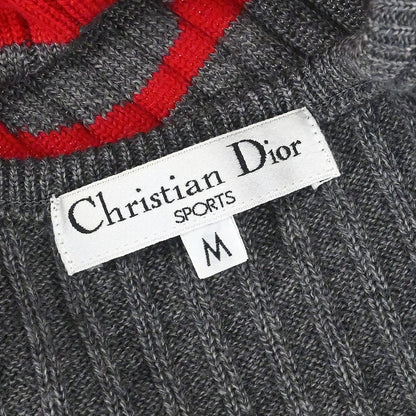 Christian Dior Sleeveless Knit Vest Top Red Gray #M