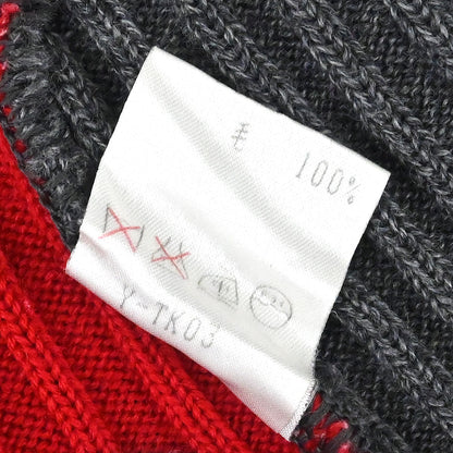 Christian Dior Sleeveless Knit Vest Top Red Gray #M