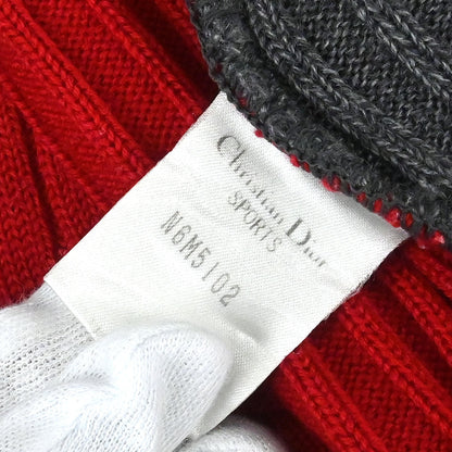 Christian Dior Sleeveless Knit Vest Top Red Gray #M