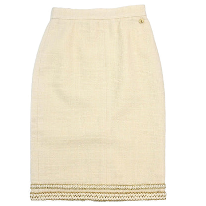 Chanel 2017 Tweed Skirt Ivory #38