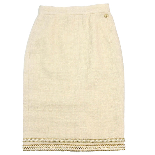 Chanel 2017 Tweed Skirt Ivory #38