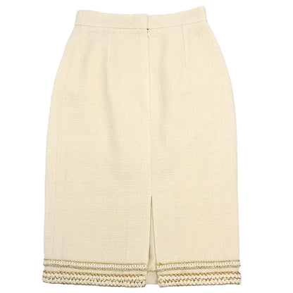 Chanel 2017 Tweed Skirt Ivory #38