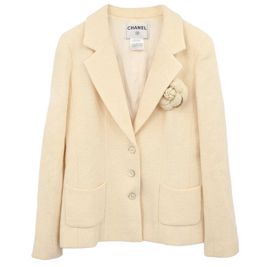 Chanel 2003 Single Breasted Jacket Ivory #38