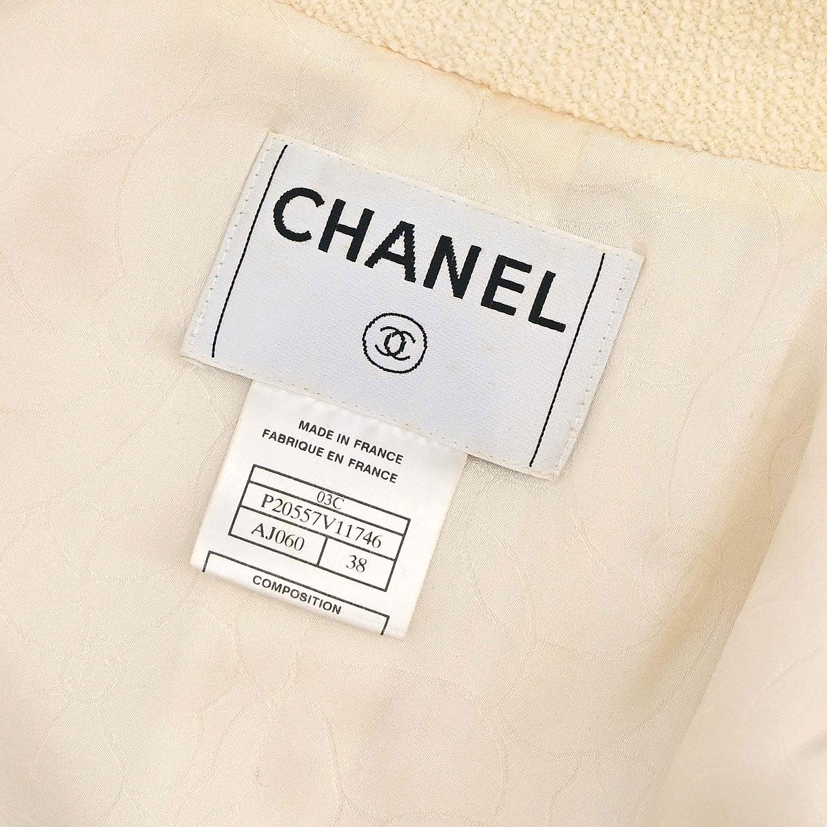 Chanel 2003 Single Breasted Jacket Ivory #38