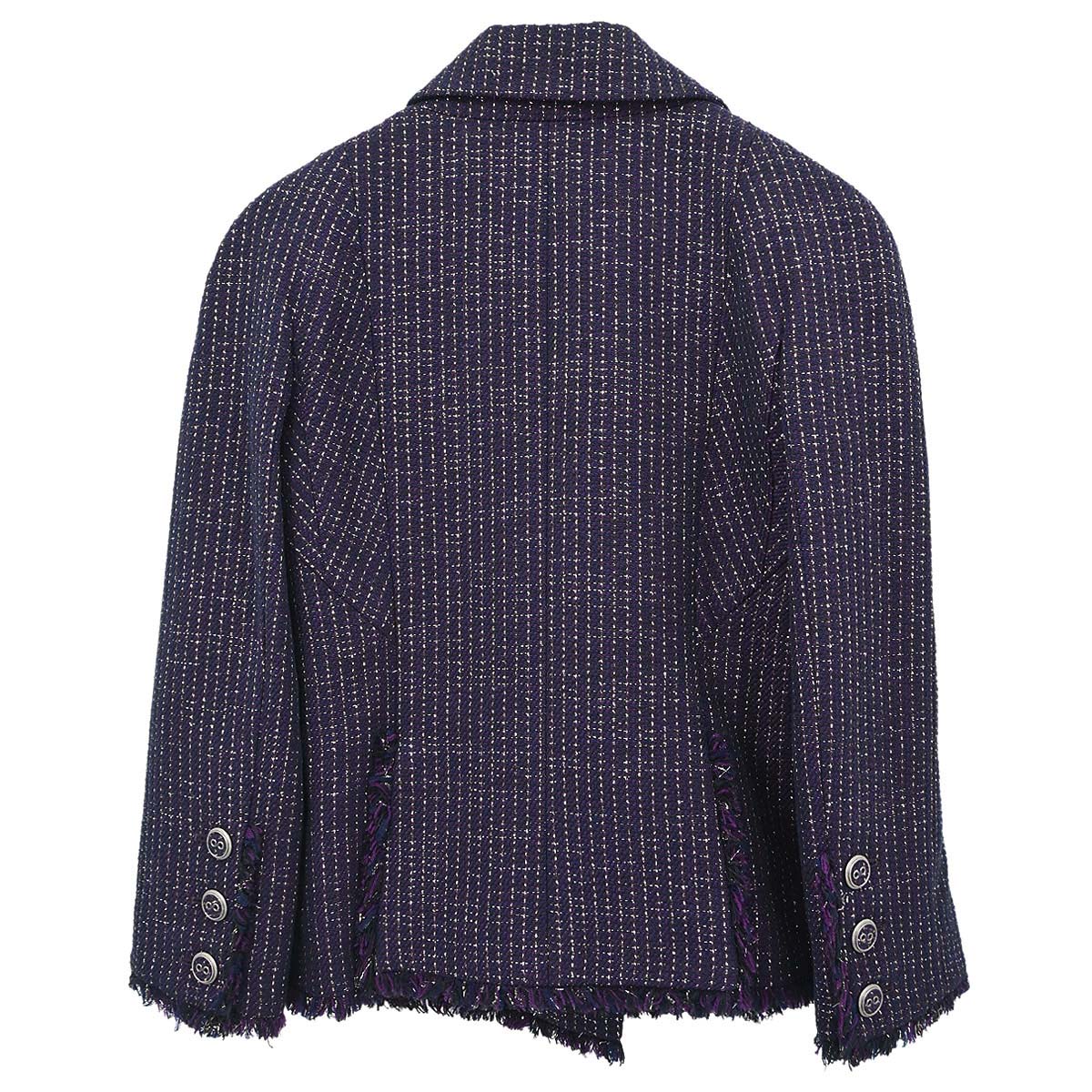 Chanel 2008 Double Breasted Tweed Jacket Purple