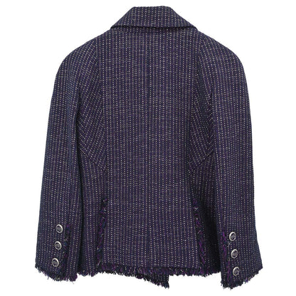 Chanel 2008 Double Breasted Tweed Jacket Purple