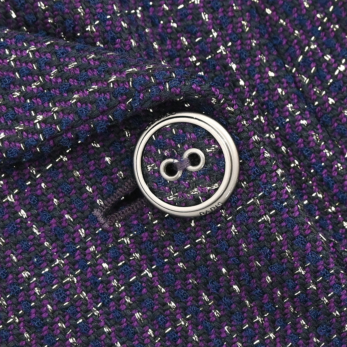 Chanel 2008 Double Breasted Tweed Jacket Purple