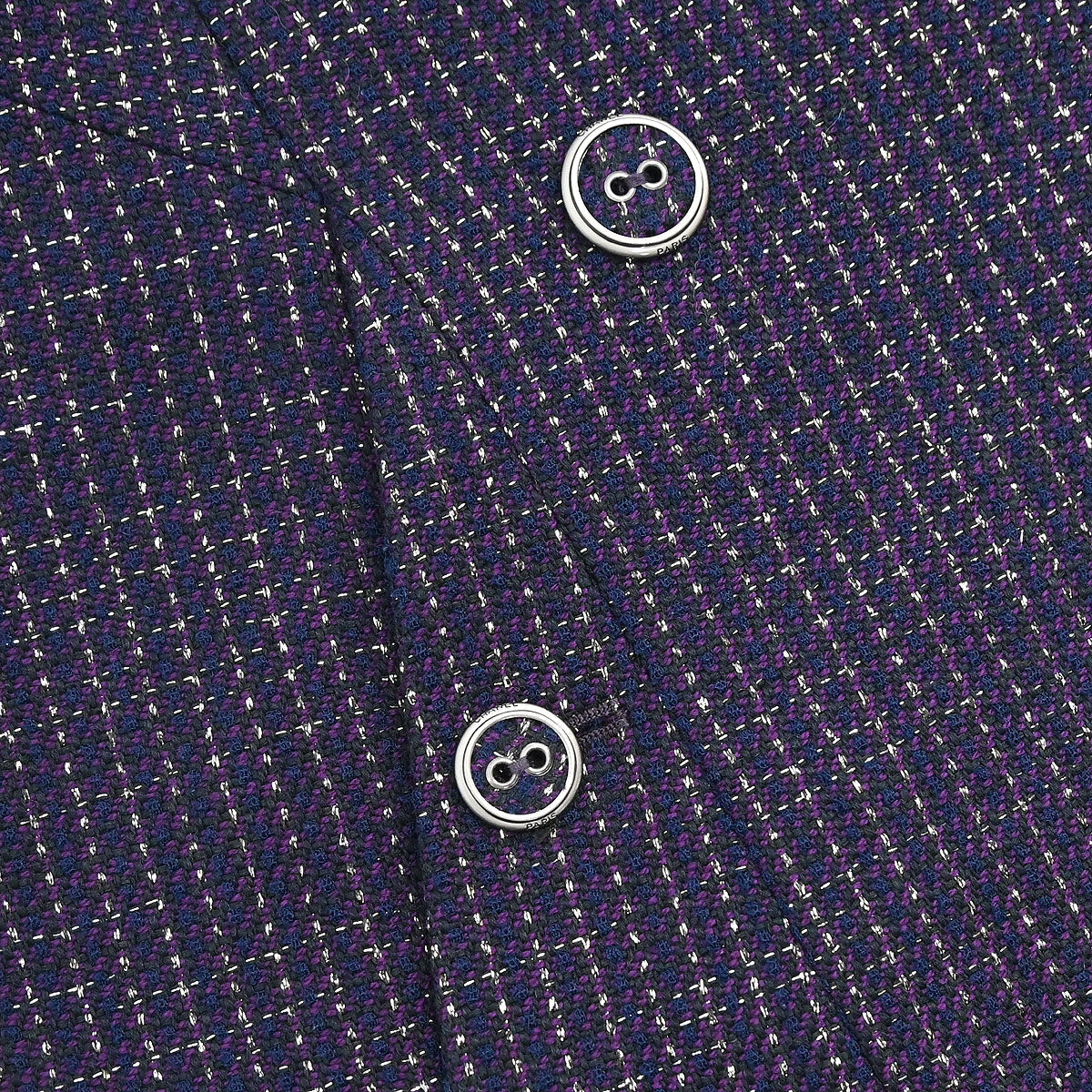 Chanel 2008 Double Breasted Tweed Jacket Purple